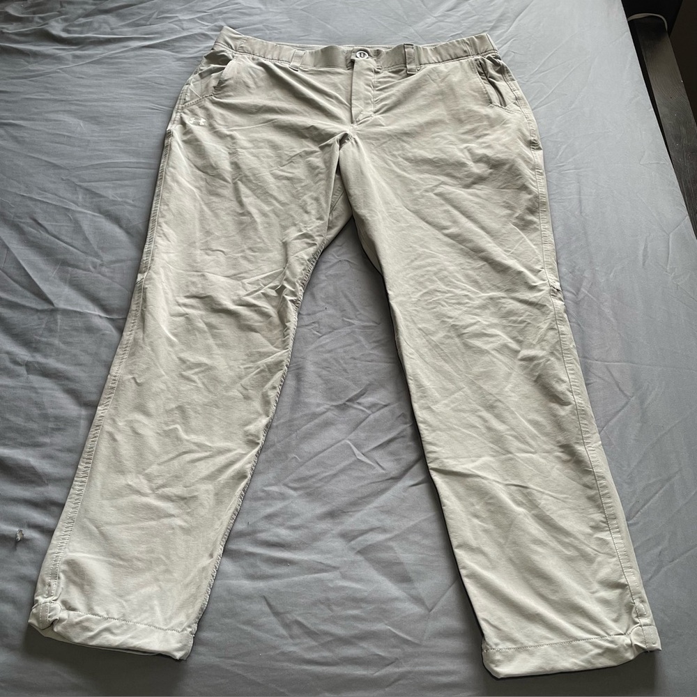 Under Armour Performance Pants Men's 38 x 30 Grey Activewear Golf Preppy
